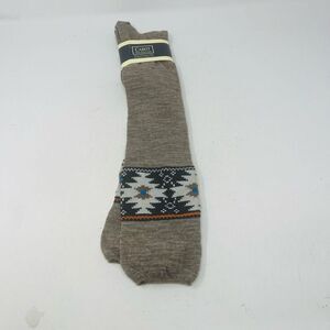 Cabot New England Ikat Tribal Aztec Wool Blend Socks Gray